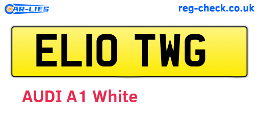 EL10TWG are the vehicle registration plates.