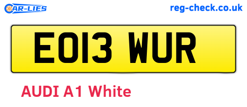 EO13WUR are the vehicle registration plates.