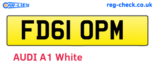 FD61OPM are the vehicle registration plates.