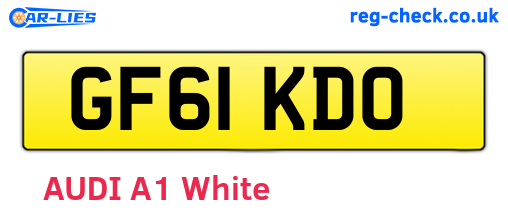 GF61KDO are the vehicle registration plates.