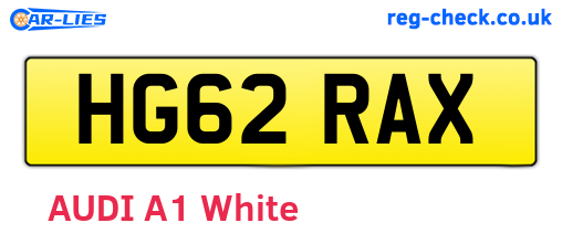 HG62RAX are the vehicle registration plates.