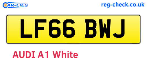 LF66BWJ are the vehicle registration plates.