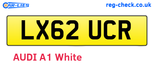 LX62UCR are the vehicle registration plates.