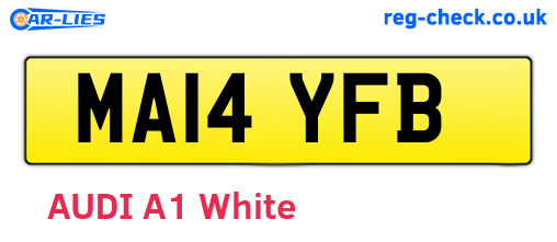 MA14YFB are the vehicle registration plates.