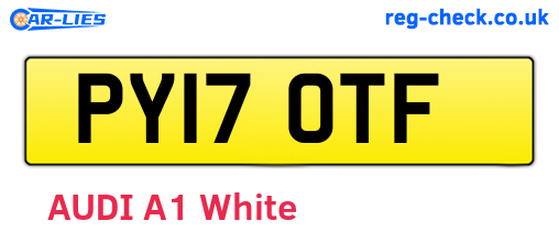 PY17OTF are the vehicle registration plates.