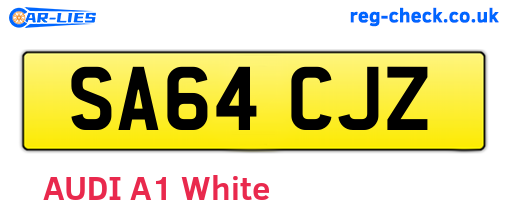 SA64CJZ are the vehicle registration plates.