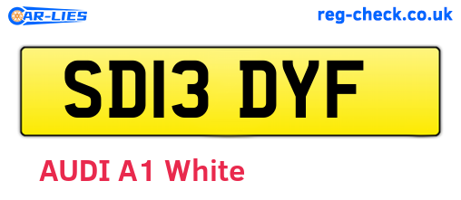 SD13DYF are the vehicle registration plates.