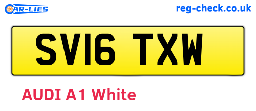 SV16TXW are the vehicle registration plates.