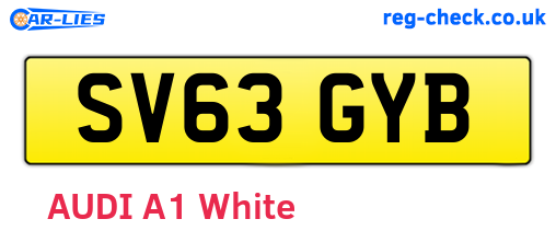 SV63GYB are the vehicle registration plates.