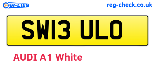 SW13ULO are the vehicle registration plates.