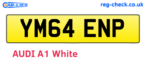 YM64ENP are the vehicle registration plates.