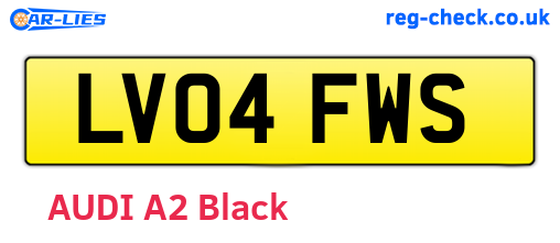 LV04FWS are the vehicle registration plates.