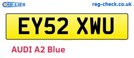 EY52XWU are the vehicle registration plates.