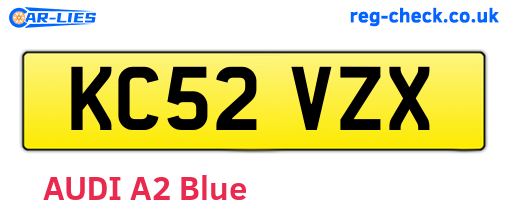 KC52VZX are the vehicle registration plates.