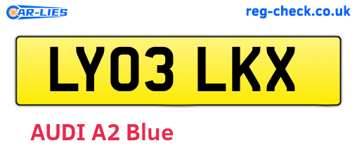 LY03LKX are the vehicle registration plates.