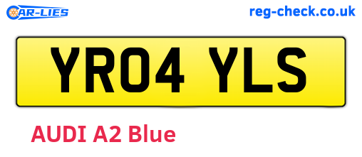 YR04YLS are the vehicle registration plates.