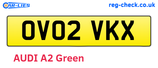 OV02VKX are the vehicle registration plates.