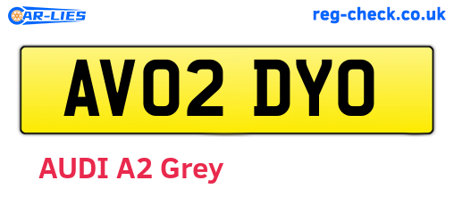 AV02DYO are the vehicle registration plates.