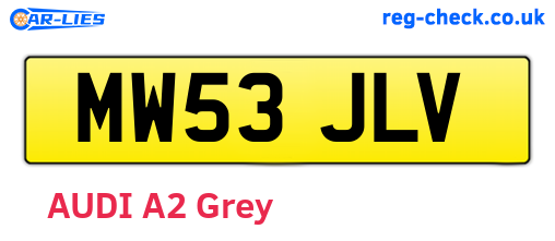 MW53JLV are the vehicle registration plates.
