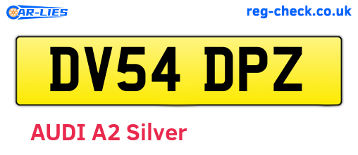 DV54DPZ are the vehicle registration plates.