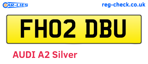 FH02DBU are the vehicle registration plates.