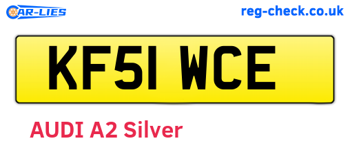 KF51WCE are the vehicle registration plates.