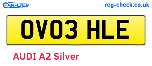 OV03HLE are the vehicle registration plates.
