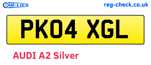 PK04XGL are the vehicle registration plates.