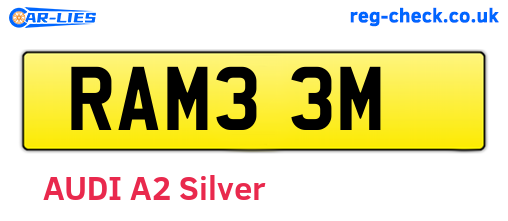RAM33M are the vehicle registration plates.