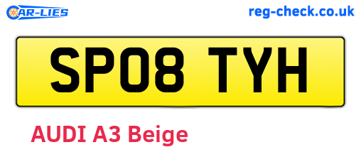 SP08TYH are the vehicle registration plates.