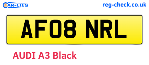 AF08NRL are the vehicle registration plates.