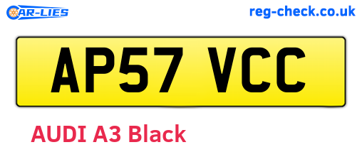 AP57VCC are the vehicle registration plates.