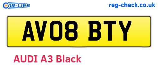 AV08BTY are the vehicle registration plates.