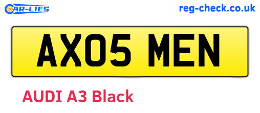 AX05MEN are the vehicle registration plates.