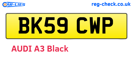 BK59CWP are the vehicle registration plates.