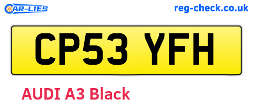 CP53YFH are the vehicle registration plates.