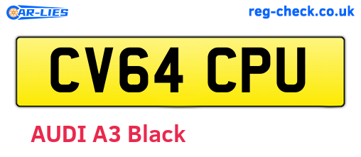 CV64CPU are the vehicle registration plates.