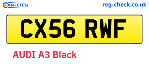 CX56RWF are the vehicle registration plates.