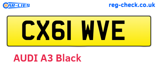 CX61WVE are the vehicle registration plates.
