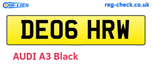 DE06HRW are the vehicle registration plates.