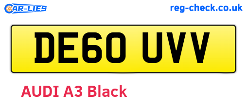 DE60UVV are the vehicle registration plates.