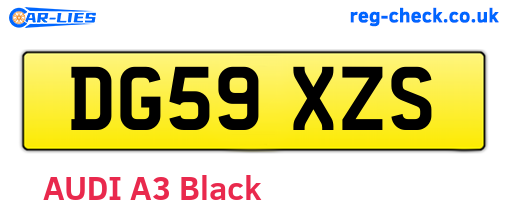 DG59XZS are the vehicle registration plates.