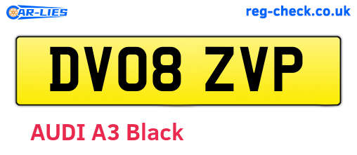 DV08ZVP are the vehicle registration plates.