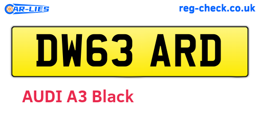 DW63ARD are the vehicle registration plates.