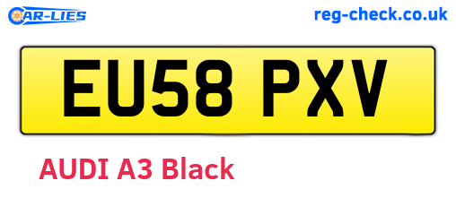 EU58PXV are the vehicle registration plates.