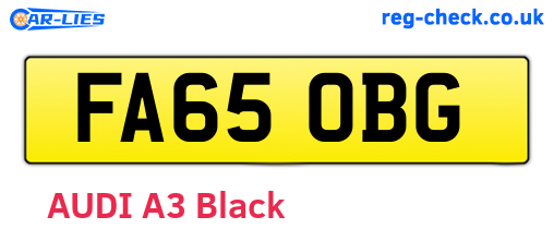 FA65OBG are the vehicle registration plates.