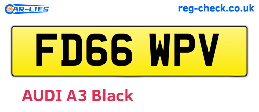 FD66WPV are the vehicle registration plates.