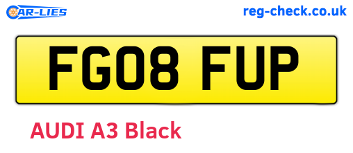 FG08FUP are the vehicle registration plates.
