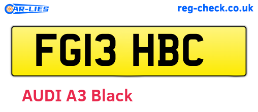 FG13HBC are the vehicle registration plates.