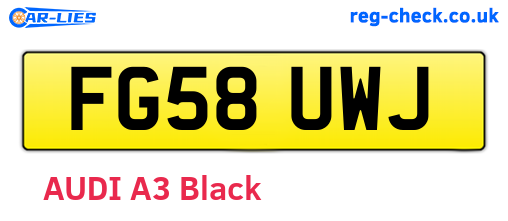 FG58UWJ are the vehicle registration plates.
